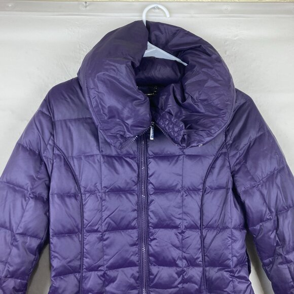 Laundry by Shelli Segal Womens XS Down Quilted Puffer Winter Jacket Purple - Picture 4 of 9